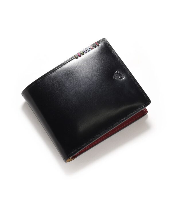 二つ折り財布 オイルコードバン 馬革 メンズ クロ FUJITAKA​