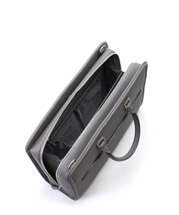 レザーブリーフバッグ ビジネスバッグ 本革 A4 厚マチ メンズ グレー FUJITAKA