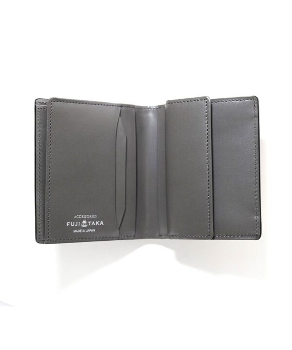 二つ折り財布 本革 メンズ グレー FUJITAKA