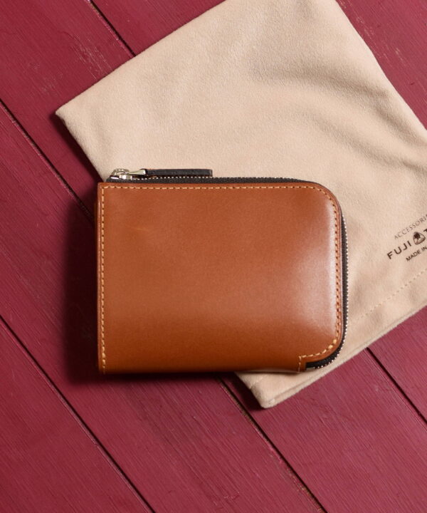コンパクト財布 本革 メンズ キャメル FUJITAKA