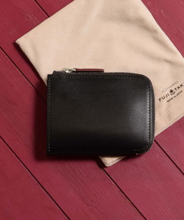 コンパクト財布 本革 メンズ クロ FUJITAKA