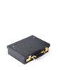 Leather Mini Trunk Genuine Leather B5 Men's Black FUJITAKA