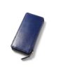 Long wallet with zipper, leather, men, ink blue, FUJITAKA
