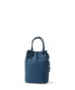 Leather Drawstring Bag Men's Blue FUJITAKA