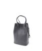 Leather Drawstring Bag Men's Grey FUJITAKA