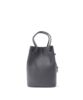 Leather Drawstring Bag Men's Grey FUJITAKA
