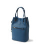 Leather Drawstring Bag Men's Blue FUJITAKA