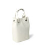 Leather Drawstring Bag Men's White FUJITAKA