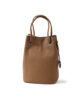 Leather Drawstring Bag Men's Camel FUJITAKA