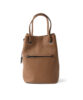 Leather Drawstring Bag Men's Camel FUJITAKA