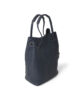 Leather Drawstring Bag Men's Navy FUJITAKA