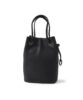 Leather Drawstring Bag Men's Black FUJITAKA