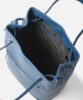 Leather Drawstring Bag Men's Blue FUJITAKA