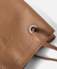 Leather Drawstring Bag Men's Camel FUJITAKA