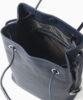 Leather Drawstring Bag Men's Navy FUJITAKA