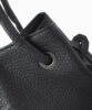 Leather Drawstring Bag Men's Black FUJITAKA