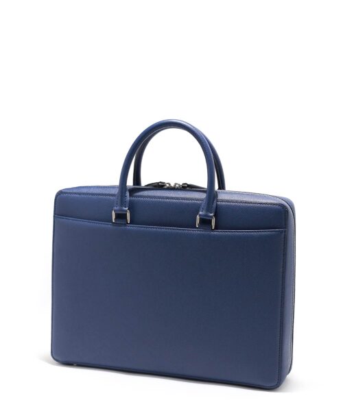 Leather briefcase, business bag, leather, A4, men's, ink blue, FUJITAKA