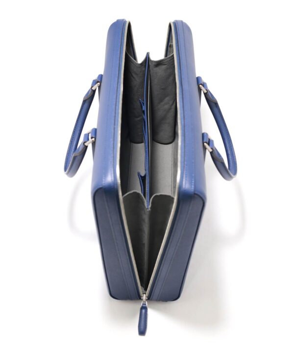 レザーブリーフバッグ ビジネスバッグ 本革 A4 ロケット型 メンズ インクブルー FUJITAKA