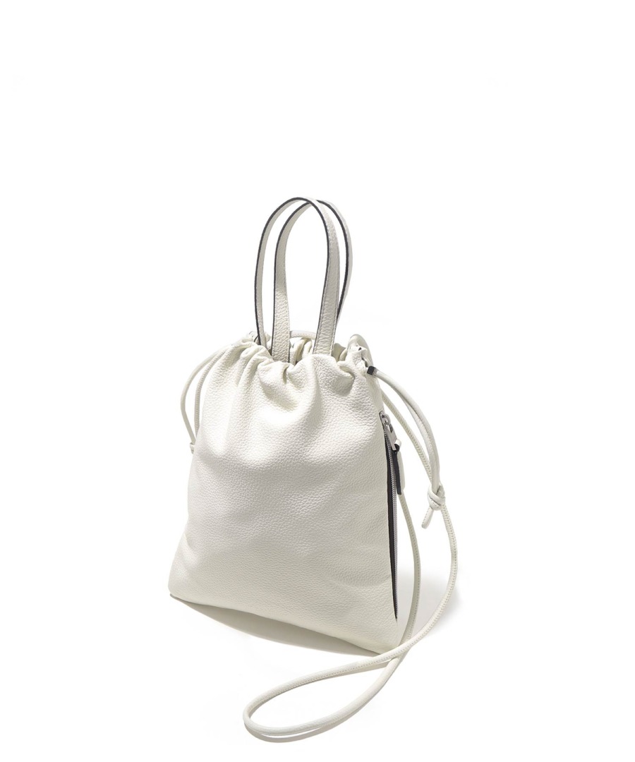 Fino 2WAY Leather drawstring mini bag – FUJITAKA [Official]