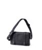 Leather shoulder bag, mini, men's, black, FUJITAKA