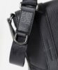 Leather shoulder bag, mini, men's, black, FUJITAKA