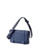 Leather shoulder bag, mini, men's, Navy FUJITAKA