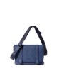 Leather shoulder bag, mini, men's, Navy FUJITAKA