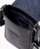 Leather shoulder bag, mini, men's, black, FUJITAKA