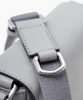Leather Shoulder bag mini men's grey FUJITAKA