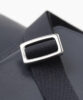 Leather shoulder bag, mini, men's, Navy FUJITAKA