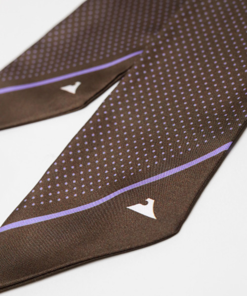 スカーフ ドット柄 シルク メンズ チョコ FUJITAKA