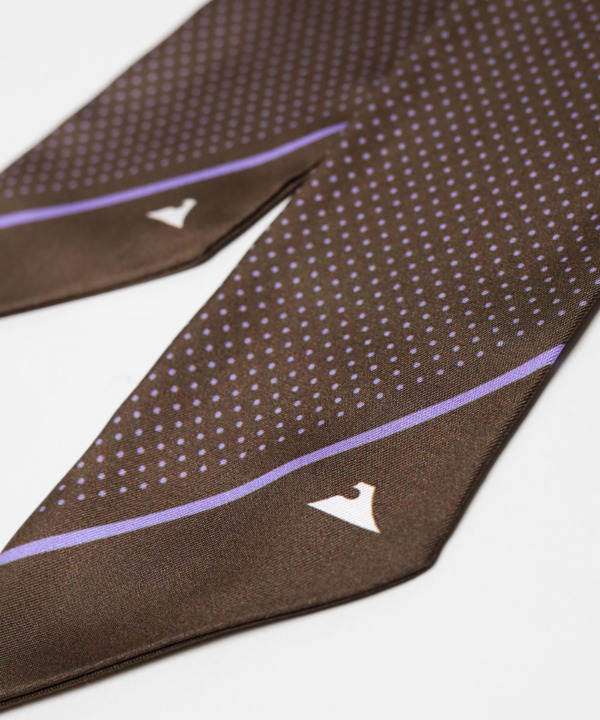 スカーフ ドット柄 シルク メンズ チョコ FUJITAKA