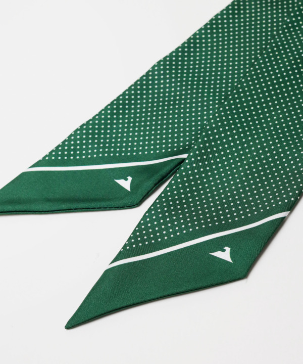 スカーフ ドット柄 シルク メンズ グリーン FUJITAKA