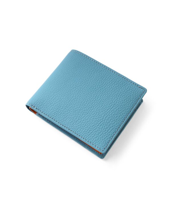 ムース レザー 本革 二つ折り財布 No.646637 ブルー