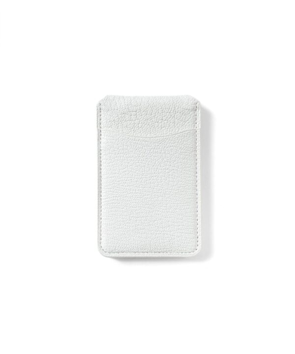 スマホスタンド機能付き カードケース Magsafe ゴートレザー 本革 メンズ シロ FUJITAKA