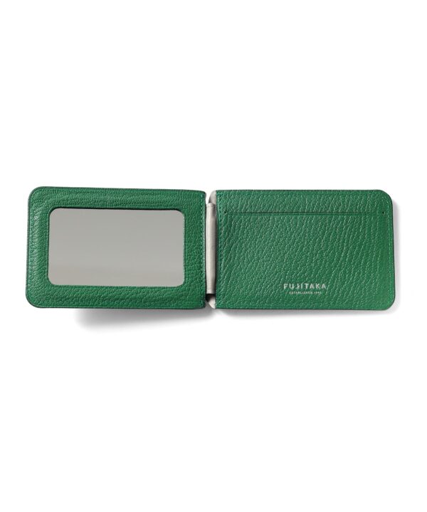スマホスタンド機能付き カードケース Magsafe ゴートレザー 本革 メンズ グリーン FUJITAKA