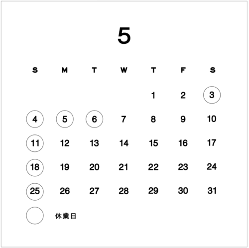 FUJITAKA OSAKA 営業日カレンダー