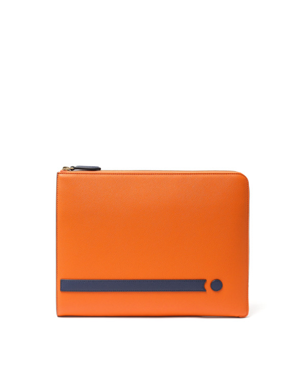 625251_01_26-orange_01 レザークラッチバッグ A4 本革 ワープロラックス カーフレザー メンズ オレンジ NO CHASER FUJITAKA