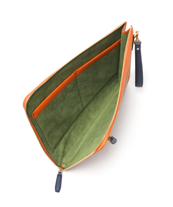 625251_01_26-orange_04 レザークラッチバッグ A4 本革 ワープロラックス カーフレザー メンズ オレンジ NO CHASER FUJITAKA