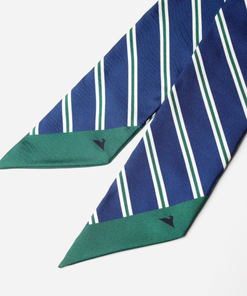 スカーフ ストライプ柄 シルク メンズ グリーン FUJITAKA